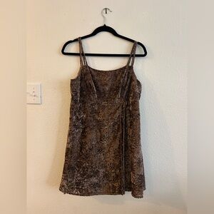 Boutique Brown Velevt Babydoll Dress